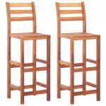VidaXL Chaises de bar 2 pcs Bois d'acacia solide
