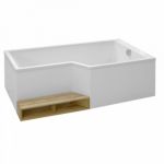 Jacob Delafon Baignoire Bain douche NEO 170X90 droite (pds+vid+M-Pied) Blanc