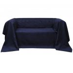 VidaXL Housse de canap&eacute; Micro-su&egrave;de Bleu marine 140x210 cm