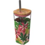 Quokka Verre et paille Liquid cube jungle rose 5