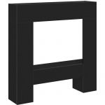 VidaXL Cadre de chemin&eacute;e ch&ecirc;ne noir 81x18x82 cm bois d'ing&eacute;nierie