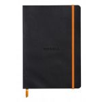 Rhodia 117452C - Carnet souple Rhodiarama noir format 14,8 x 21 cm 160 pages ivoire 90 g/m², dot grid (grille de points)