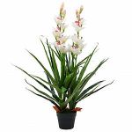 VidaXL Plante artificielle Orchidée Cymbidium avec pot 100 cm Vert