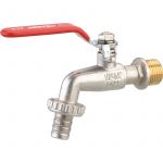 Somatherm 15-15C for You-Robinet d'arrosage &agrave; sph&egrave;re-Poign&eacute;e Plate-Arriv&eacute;e 15/21-Nez 20/27-Finition nickel&eacute;e, Gris