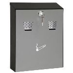 Wedo Cendrier mural compact en tôle d'acier peinte (3,1 L)