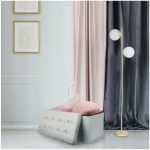 AC-D&eacute;co Poufs fauteuils et chaises - Coffre banc pliable capitonn&eacute; - Gris clair 38 cm