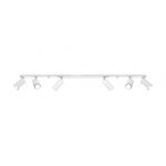 L inaire Center Plafonnier RING acier blanc 6 ampoules