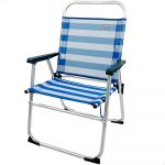 Color Baby Aktive 53952 Chaise Pliante Fixe Aluminium Beach 51 x 56 x 90 cm Bleu