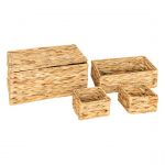 Atmosphera Créateur D'intérieur - Lot de 4 paniers Lia jacinthe d eau L12 27 33cm