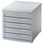 Han 1505-11 - Module de classement CONTUR, 5 tiroirs, en PS, coloris gris clair