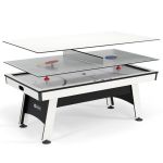 Table multi jeux 3 en 1 Samurai Air Hockey, Ping Pong et convertible Table dînatoire Blanc