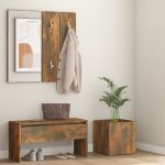 VidaXL Ensemble de meubles de couloir Chêne fumé Bois d'ingénierie - Smoked oak