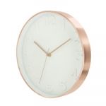 Horloge ronde Blanc cuivré D 30 5 cm AC DÉCO