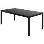 VidaXL Table de jardin Noir 185 x 90 x 74 cm Aluminium et WPC