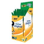 Bic 50 stylos bille Cristal encre verte pointe fine
