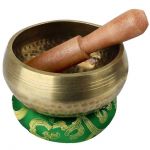 Kit de bol chantant tibétain avec coussin et maillet - Diam 10 cm - Vert - Vivezen