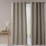 Rideau occultant thermique INTIME toucher tissu double face-beige foncé