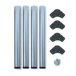 Emuca Kit de 4 pieds r&eacute;glables pour table D. 60 x 830 mm en acier peint aluminium