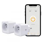 Konyks Lot de 2 prises connect&eacute;es Wi-Fi + BT - Priska FR Dual Pack - 16 A - Avec compteur de consommation