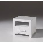 Vipack Furniture Chevet en bois laqué blanc avec 1 niche et 1 tiroir L 50cm ELINE