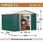 Yardmaster 108GEYZ - Abri de jardin en métal 6,44 m2