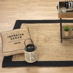 Tapis Déco Jute "Maria" 120x170cm Naturel & Noir Prix
