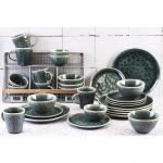 Service de table en Gr&egrave;s Moon bleu nuit - 30 pi&egrave;ces