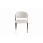 Lot de 4 chaises salle &agrave; manger velours beige pieds effet noyer m&eacute;tal LAMIA