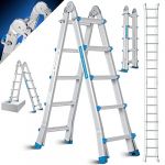 Chelle aluminium polyvalente 5 10m 4x5nombre de barreaux Échelle télescopique Échelle multifonctionnelle Échelle aluminium pliante Échelle d'appui