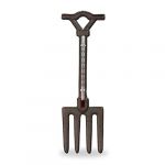 Relaxdays Thermomètre décoratif pour Jardin, analogique, Fonte de Fer, Mural, Antique, Fourche, HL : 30 x 9 cm, Marron