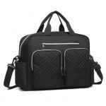 Sac à Langer Grand Capacité avec Poches Isothermes et Matelas à Langer Sac Maman pour Bébé avec Bandoulière Noir