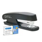 Rapesco 1482 Germ-Savvy Antibactérien, Agrafeuse ECO Sting Ray à Demi-Bande avec 1000 x Agrafes 24/6 mm, Noir