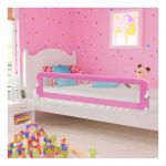 VidaXL Barri&egrave;re de s&eacute;curit&eacute; de lit enfant Rose 180x42 cm Polyester