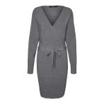 Vero Moda Robe courte en maille &agrave; manches longues Gris - Taille 42