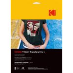 Kodak Papier d'impression T-shirt Transfer Dark 5 feuilles
