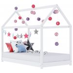 VidaXL Cadre de lit d'enfant Blanc Bois de pin massif 80x160 cm