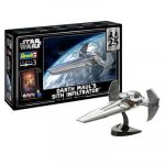Revell 05638 Coffret cadeau Dark Maul's Sith Infiltrator : EP1 25&egrave;me &eacute;chelle 1:120 Kit maquette en plastique non construit/non peint avec accessoires