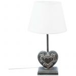 Atmosphera Lampe à poser Coeur Pied en bois H 49 cm style Romance