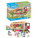 Playmobil 71441 Roulotte café Boutique - Country - avec 4 Animaux et 3 Personnages - Jouet fabriqué avec Plus de 80% de matériaux recyclés ou biosourcés en Moyenne. Dès 4 Ans
