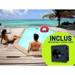 Habitat Et Jardin Piscine bois ' Cordoue ' 3 48 x 2 15 x 1 18 m + Mini pompe à chaleur 3 4kW Métal Gris foncé