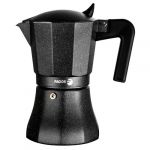 Cafeti&egrave;re Expresso Italienne en Aluminium, 9 Tasses de Caf&eacute;, Vitroc&eacute;rame, Gaz, FAGOR, Tiramis&uacute;,, Noir