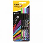 Bic Blister de 4 Intensity couleurs fun - coloris assortis : bleu clair/rose/vert clair/violet