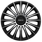 sparco Lot de 4 Enjoliveurs Treviso 15'' - Noir et Gris argenté Lot de 4 Enjoliveurs Treviso 15'' - Couleur : Noir et Gris argenté