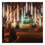 Monzana Guirlande LED effet pluie de m&eacute;t&eacute;orites gouttes pluie de diamants - blanc chaud