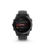 Garmin fenix E - AMOLED - 47mm -Acier Gray avec bracelet noir