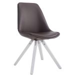 CLP Chaise de visiteur Laval pieds carrés nature marron Blanc