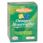 Nat & Form Eco responsable Huiles de Bourrache et Onagre bio + Vitamine E 120 capsules