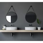 Talos Miroir Rond, Noir Mat, Diamètre 50 cm