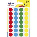 Avery-Zweckform Sachet de 144 pastilles adhésives Avery - diamètre 15 mm - pour écriture manuelle - coloris assortis