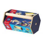 Jeujura Caisse a outils en bois avec accessoires